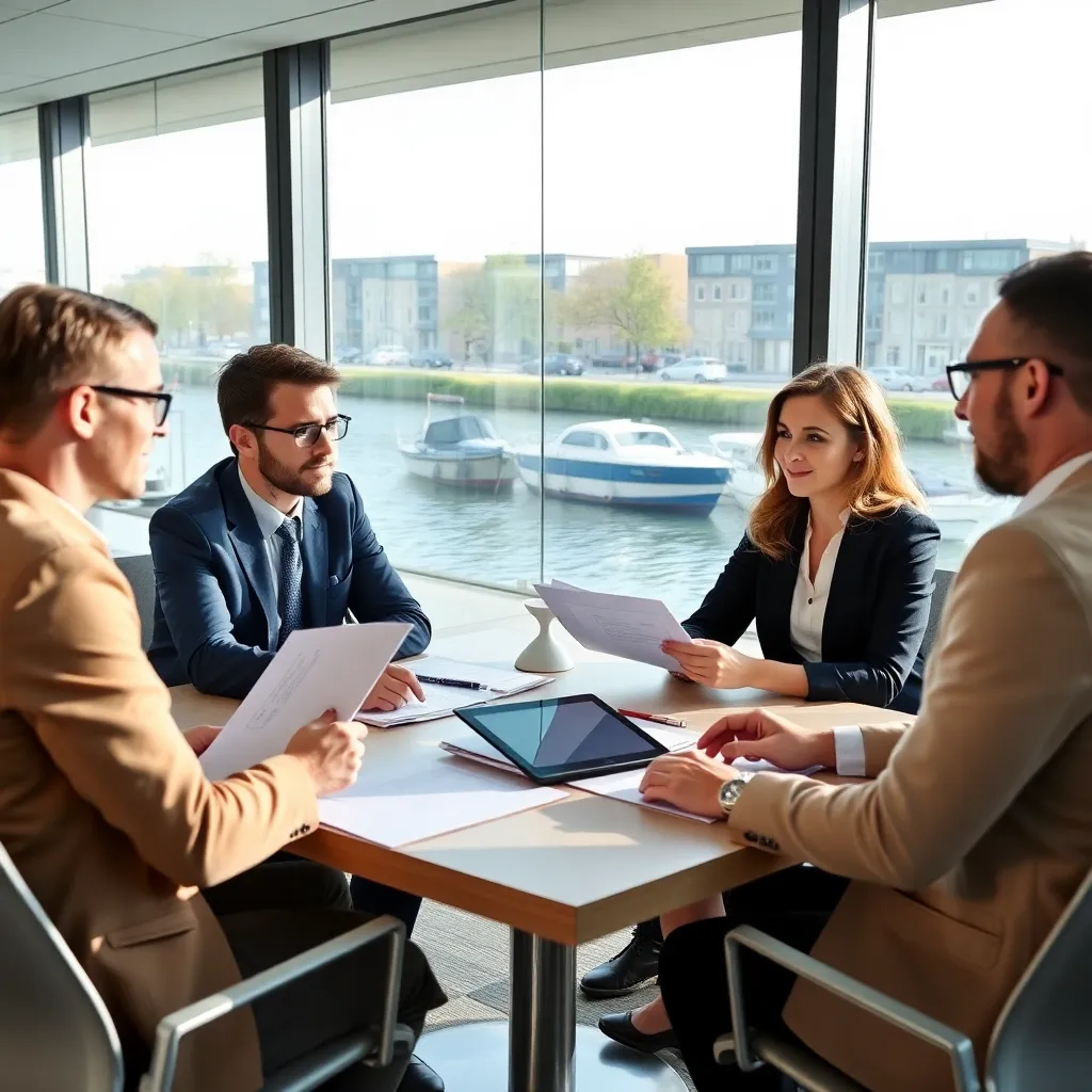 Professional gebruikt digitale tools voor taakdelegatie op laptop en tablet