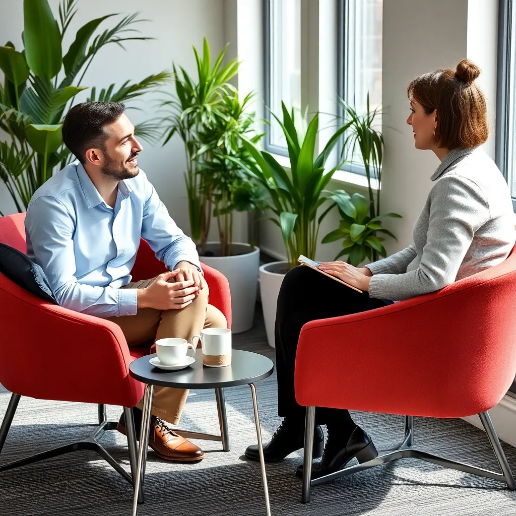 Nederlandse feedbackgesprek tussen manager en medewerker in informele setting