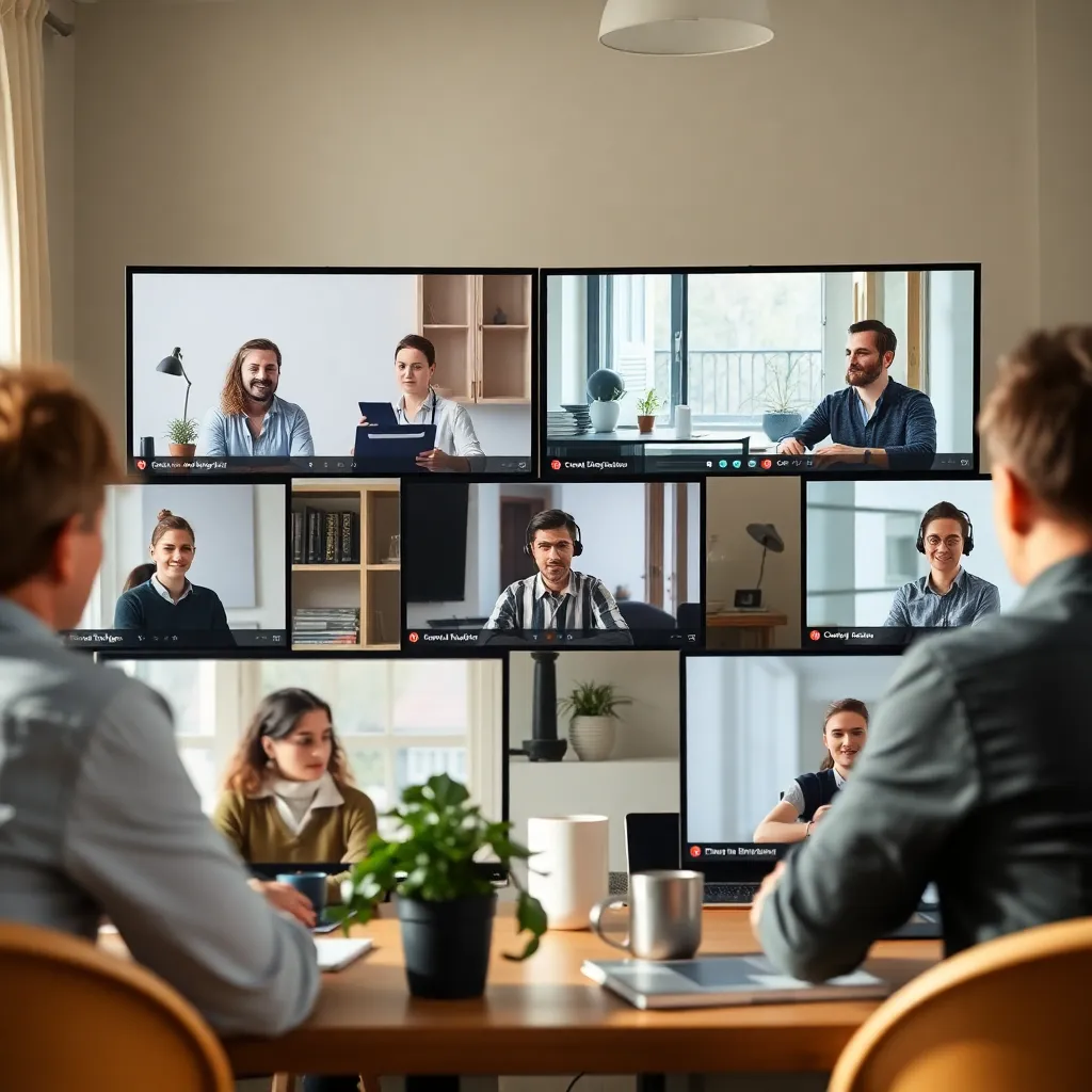 Remote team in virtuele vergadering bespreken taakdelegatie